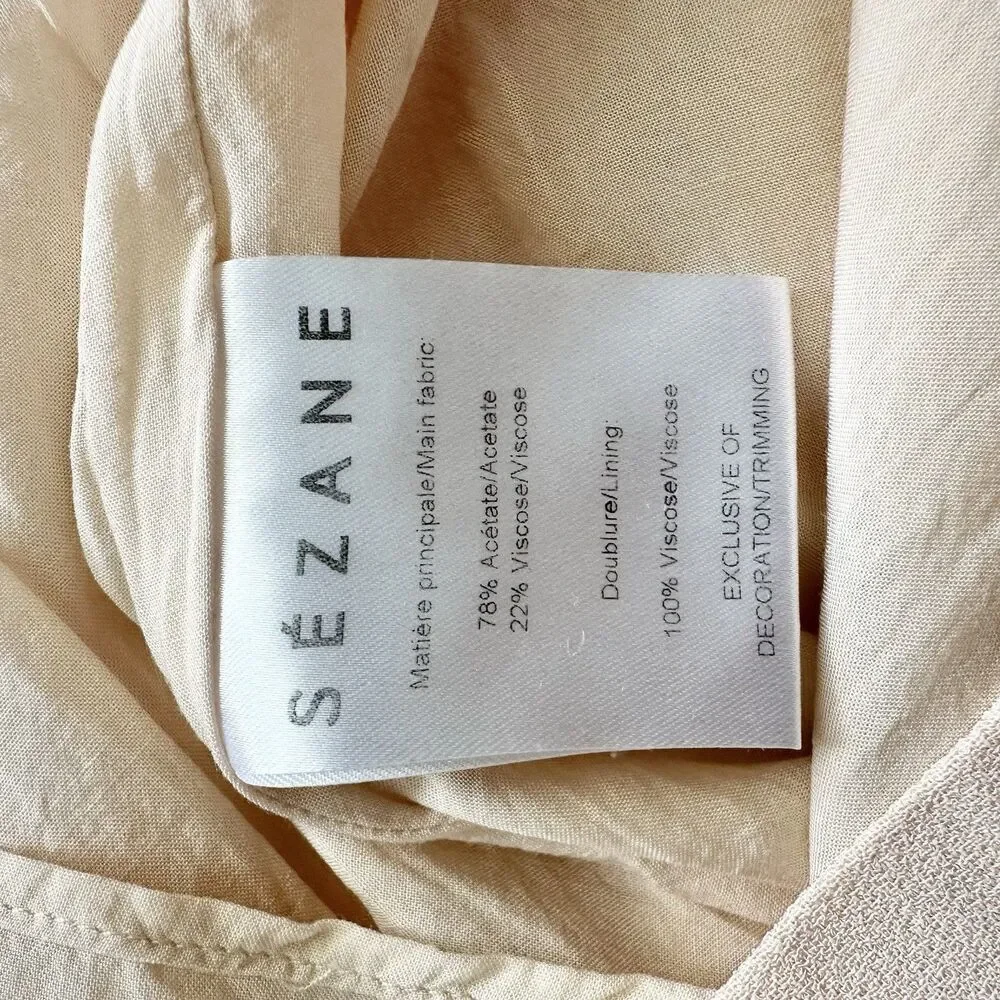 Sezane Louison One Shoulder Shift Dress In Pink Ruffle Size 40 French US 8 - Picture 9 of 10